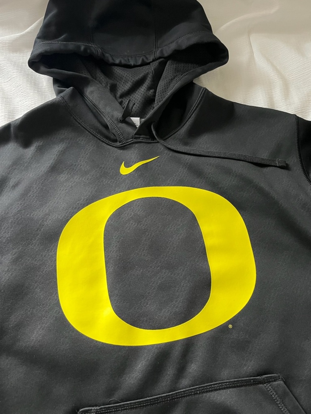 Nike Men’s Black Hoodie with Yellow 'O' Logo